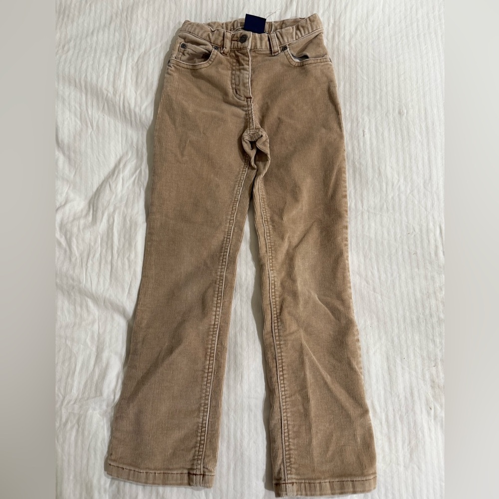 Mini Boden new girls adjustable waist tan corduroys Size 7/8